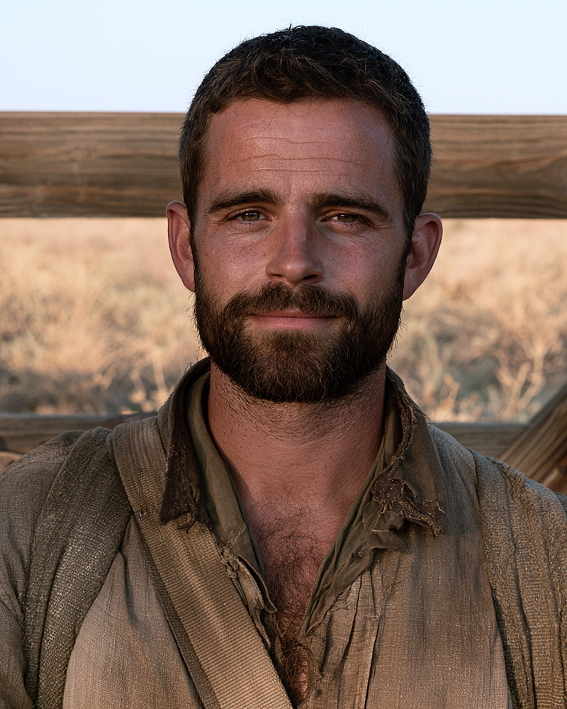 Daniel Mercer, standing at a fence line with dry fields behind him